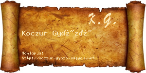 Koczur Győző névjegykártya